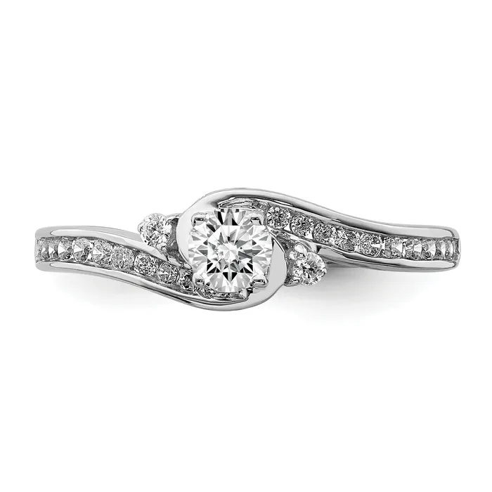 Rings Goldia 025ct CZ Solid Real 14K White Gold Engagement Ring