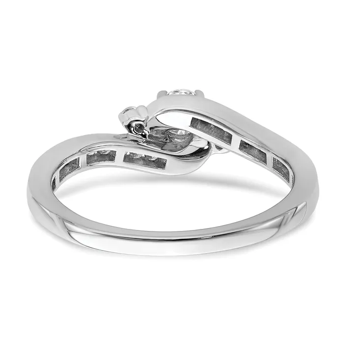 Rings Goldia 025ct CZ Solid Real 14K White Gold Engagement Ring