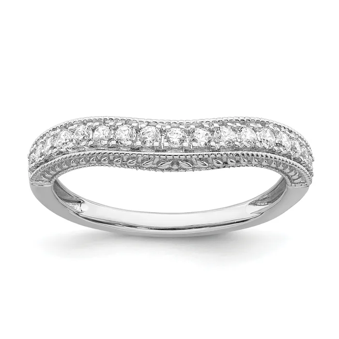 Rings Goldia 025ct CZ Solid Real 14k White Polish Matching Wedding Wedding Band Ring Rings Goldia 025ct CZ Solid Real 14k White Polish Matching Wedding Wedding Band Ring