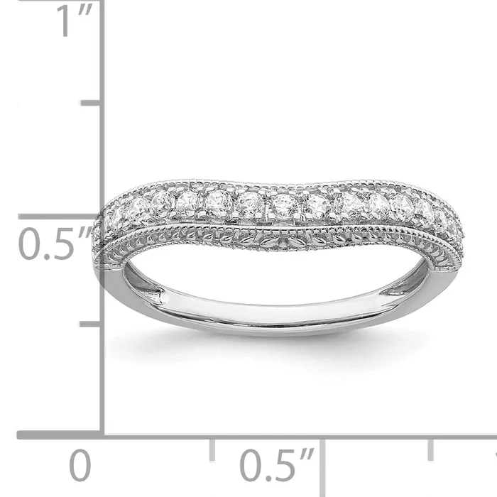 Rings Goldia 025ct CZ Solid Real 14k White Polish Matching Wedding Wedding Band Ring