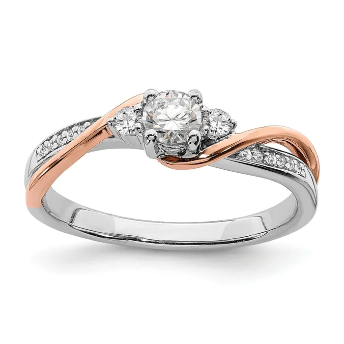 Rings Goldia 025ct CZ Solid Real 14k White u0026 Rose Gold Engagement Ring Rings Goldia 025ct CZ Solid Real 14k White u0026 Rose Gold Engagement Ring