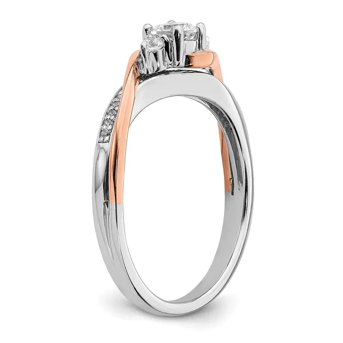 Rings Goldia 025ct CZ Solid Real 14k White u0026 Rose Gold Engagement Ring