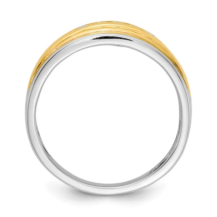 Rings Goldia 025ct CZ Solid Real 14k White Yellow Gold Mens Ring