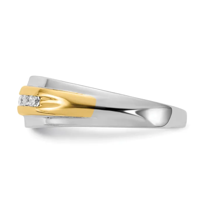 Rings Goldia 025ct CZ Solid Real 14k White Yellow Gold Mens Ring