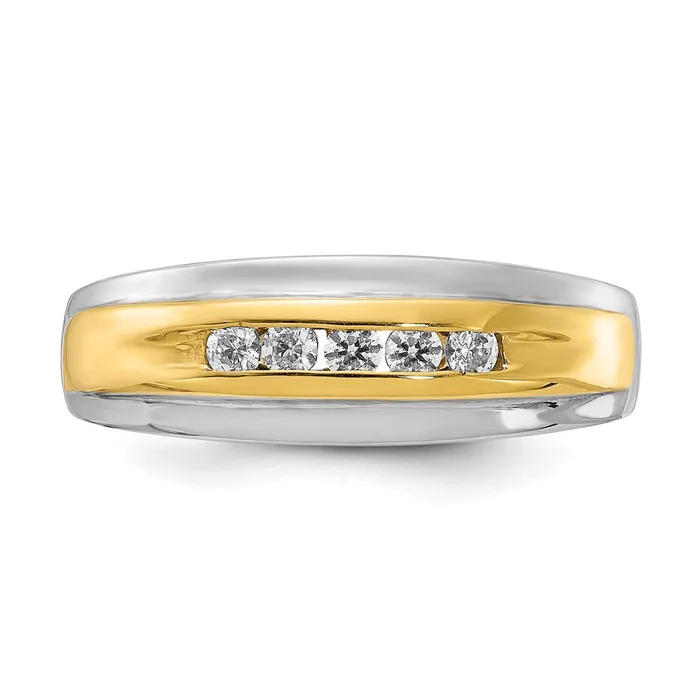 Rings Goldia 025ct CZ Solid Real 14k White Yellow Gold Mens Ring