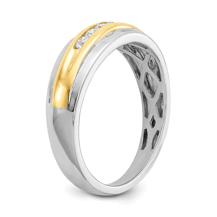 Rings Goldia 025ct CZ Solid Real 14k White Yellow Gold Mens Ring