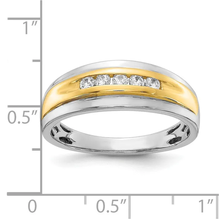 Rings Goldia 025ct CZ Solid Real 14k White Yellow Gold Mens Ring