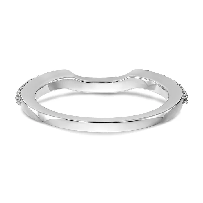 Rings Goldia 029ct CZ Solid Real 14K White Gold Wedding Wedding Band Ring