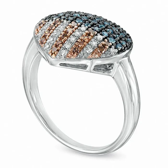 Rings Goldia 033 CT TW Enhanced Red White and Blue Natural Diamond American Flag Heart Ring in Sterling Silver Rings Goldia 033 CT TW Enhanced Red White and Blue Natural Diamond American Flag Heart Ring in Sterling Silver