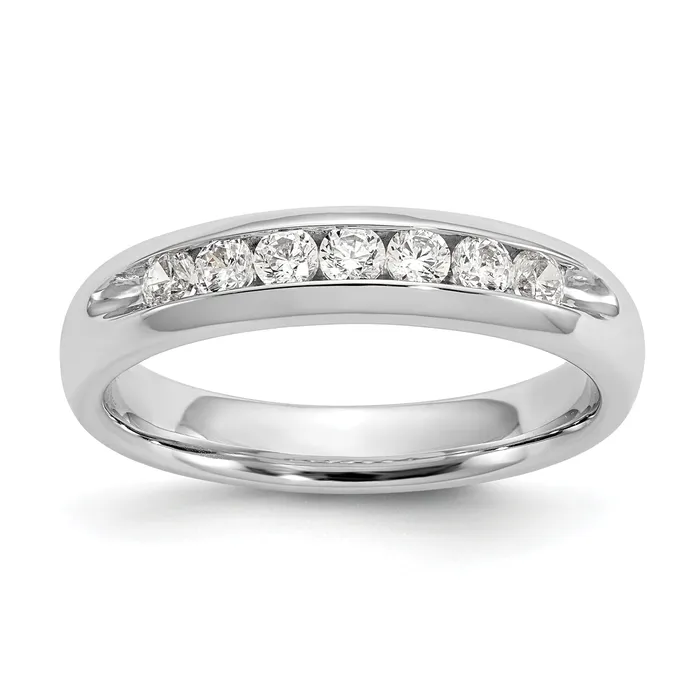 Rings Goldia 035ct CZ Solid Real 14K White Gold 7Stone Channel Wedding Band Ring Rings Goldia 035ct CZ Solid Real 14K White Gold 7Stone Channel Wedding Band Ring