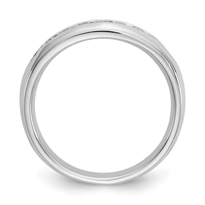 Rings Goldia 035ct CZ Solid Real 14K White Gold 7Stone Channel Wedding Band Ring