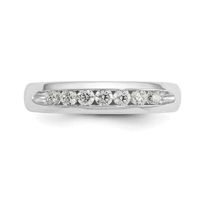 Rings Goldia 035ct CZ Solid Real 14K White Gold 7Stone Channel Wedding Band Ring