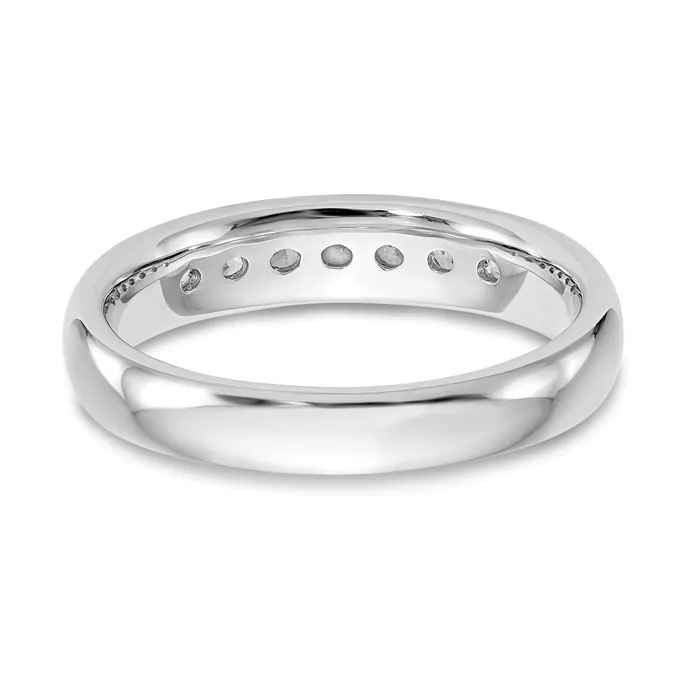 Rings Goldia 035ct CZ Solid Real 14K White Gold 7Stone Channel Wedding Band Ring