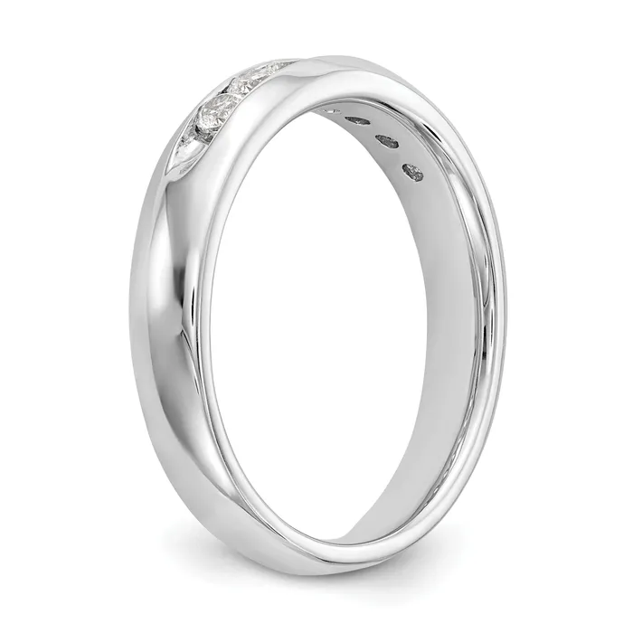 Rings Goldia 035ct CZ Solid Real 14K White Gold 7Stone Channel Wedding Band Ring