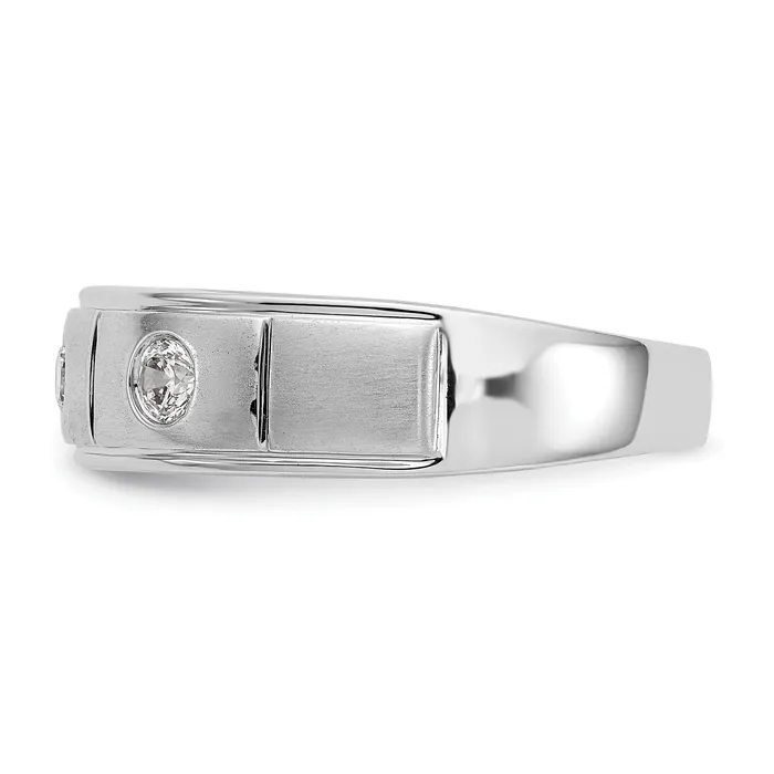 Rings Goldia 035ct CZ Solid Real 14K White Gold Mens Wedding Band Ring