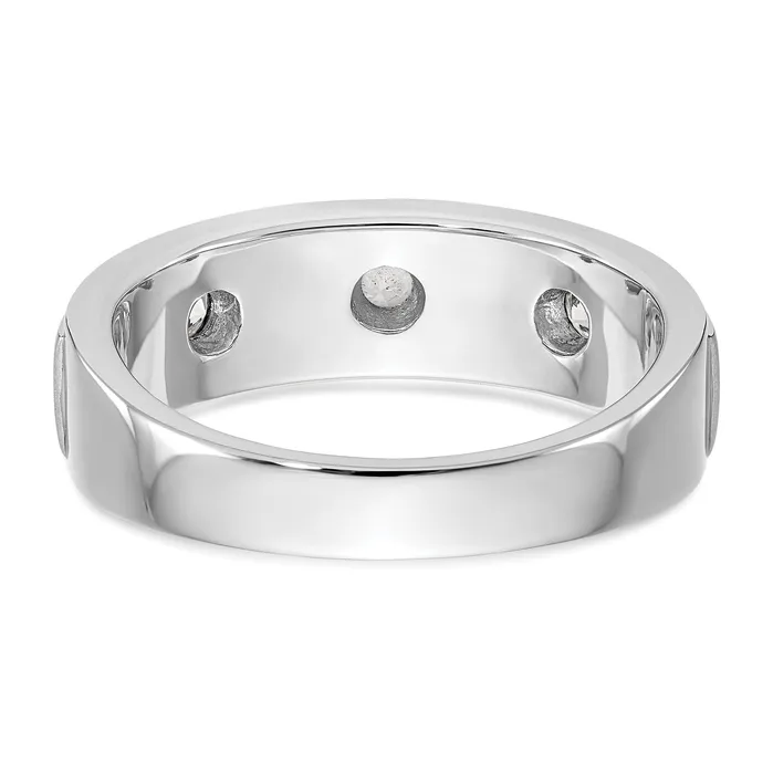 Rings Goldia 035ct CZ Solid Real 14K White Gold Mens Wedding Band Ring