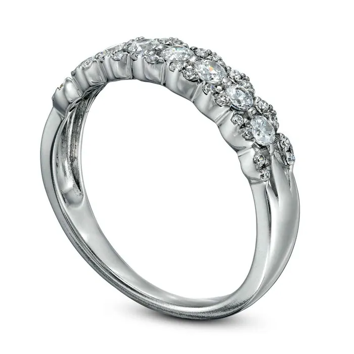 Rings Goldia 050 CT TW Natural Diamond Marquise Edge Ring in Solid 10K White Gold Rings Goldia 050 CT TW Natural Diamond Marquise Edge Ring in Solid 10K White Gold