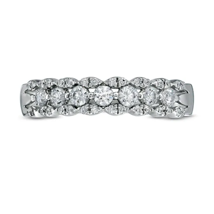Rings Goldia 050 CT TW Natural Diamond Marquise Edge Ring in Solid 10K White Gold Rings Goldia 050 CT TW Natural Diamond Marquise Edge Ring in Solid 10K White Gold