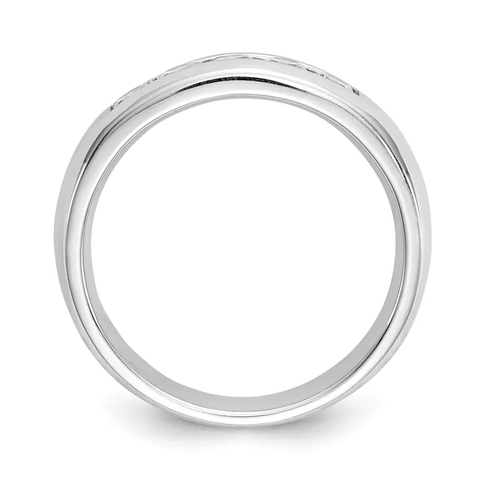 Rings Goldia 050ct CZ Solid Real 14K White Gold 5Stone Channel Wedding Band Ring