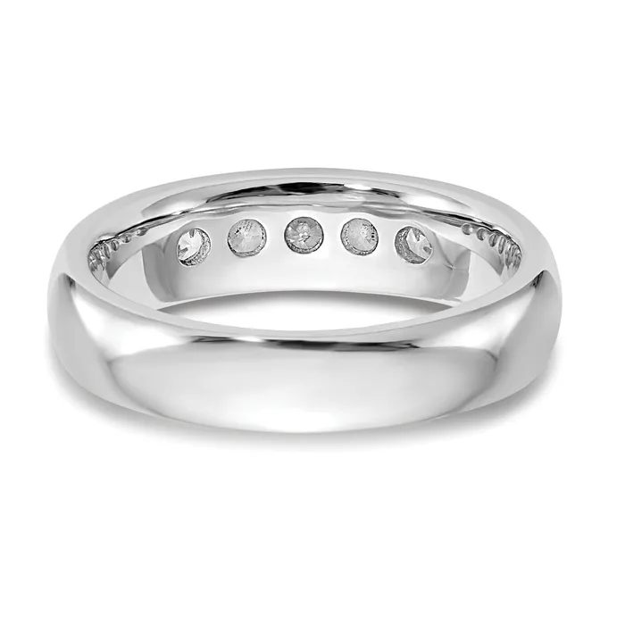 Rings Goldia 050ct CZ Solid Real 14K White Gold 5Stone Channel Wedding Band Ring
