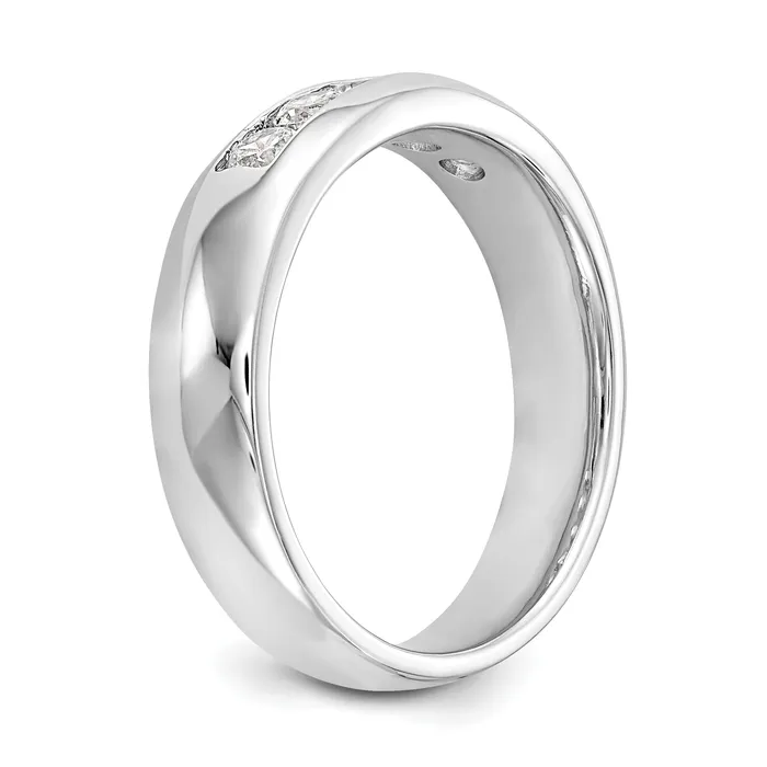 Rings Goldia 050ct CZ Solid Real 14K White Gold 5Stone Channel Wedding Band Ring