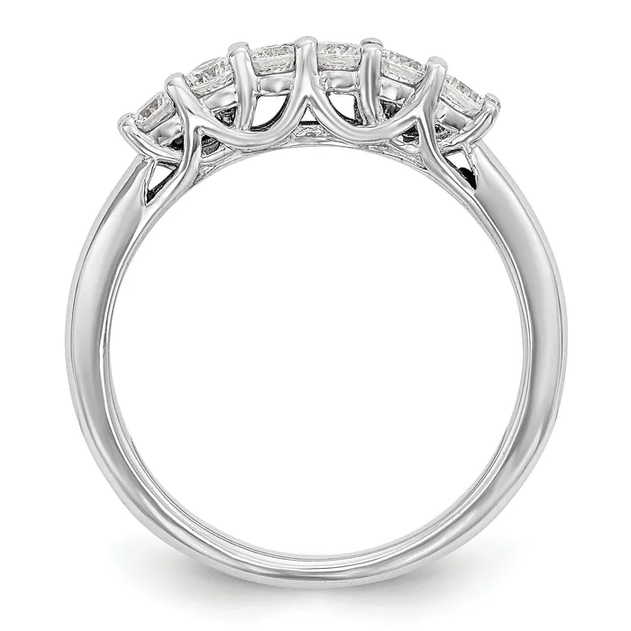 Rings Goldia 075ct CZ Solid Real 14K White Gold 6Stone Wedding Band Ring