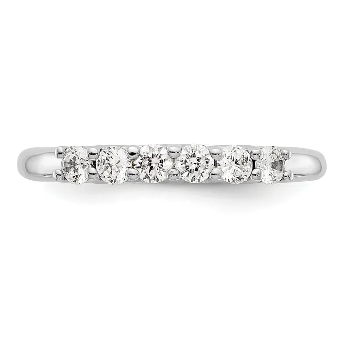 Rings Goldia 075ct CZ Solid Real 14K White Gold 6Stone Wedding Band Ring