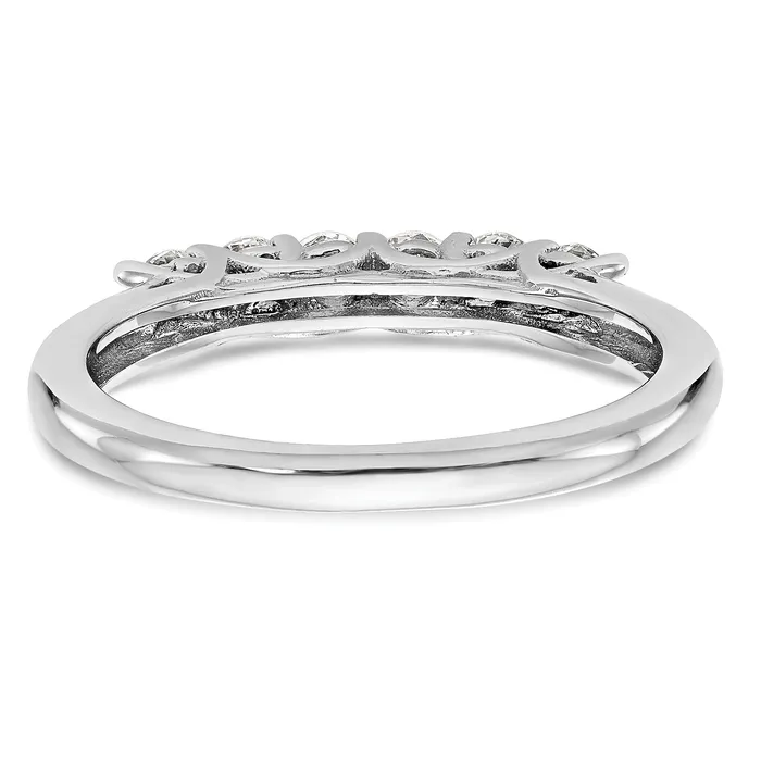 Rings Goldia 075ct CZ Solid Real 14K White Gold 6Stone Wedding Band Ring