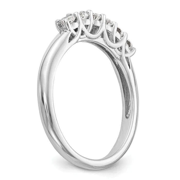 Rings Goldia 075ct CZ Solid Real 14K White Gold 6Stone Wedding Band Ring