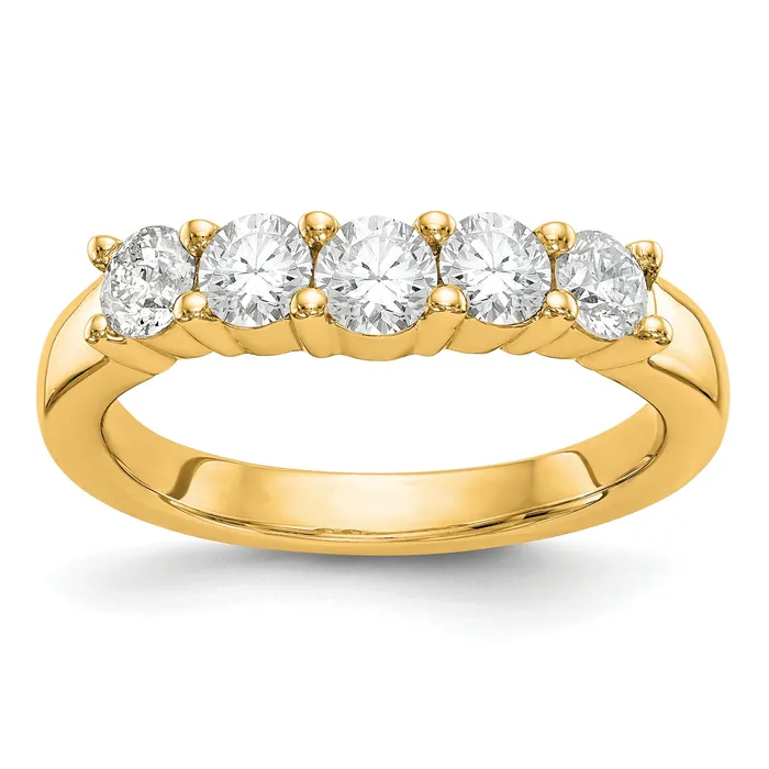 Rings Goldia 090ct CZ Solid Real 14K Yellow Gold 5Stone Wedding Band Ring Rings Goldia 090ct CZ Solid Real 14K Yellow Gold 5Stone Wedding Band Ring
