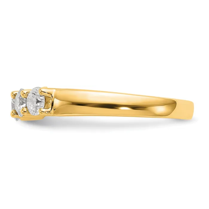 Rings Goldia 090ct CZ Solid Real 14K Yellow Gold 5Stone Wedding Band Ring