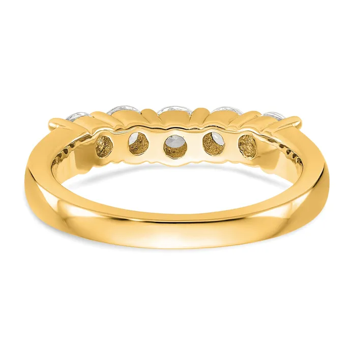 Rings Goldia 090ct CZ Solid Real 14K Yellow Gold 5Stone Wedding Band Ring