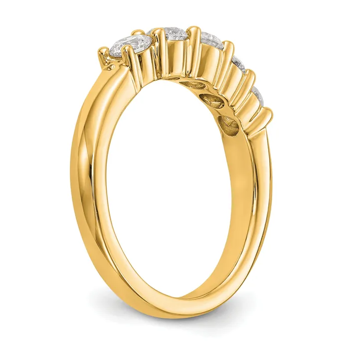 Rings Goldia 090ct CZ Solid Real 14K Yellow Gold 5Stone Wedding Band Ring