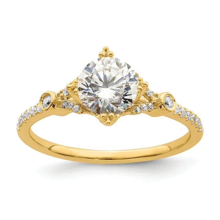 Rings Goldia 100ct CZ Solid Real 14k Polish 1ct Round Engagement Dia Ring Rings Goldia 100ct CZ Solid Real 14k Polish 1ct Round Engagement Dia Ring