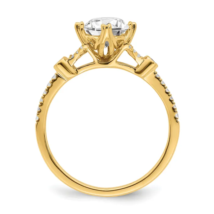 Rings Goldia 100ct CZ Solid Real 14k Polish 1ct Round Engagement Dia Ring