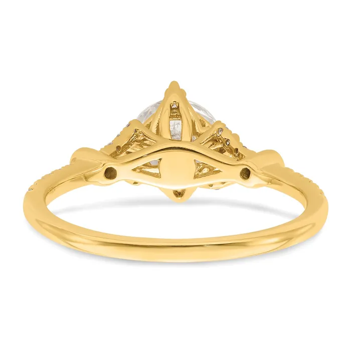 Rings Goldia 100ct CZ Solid Real 14k Polish 1ct Round Engagement Dia Ring