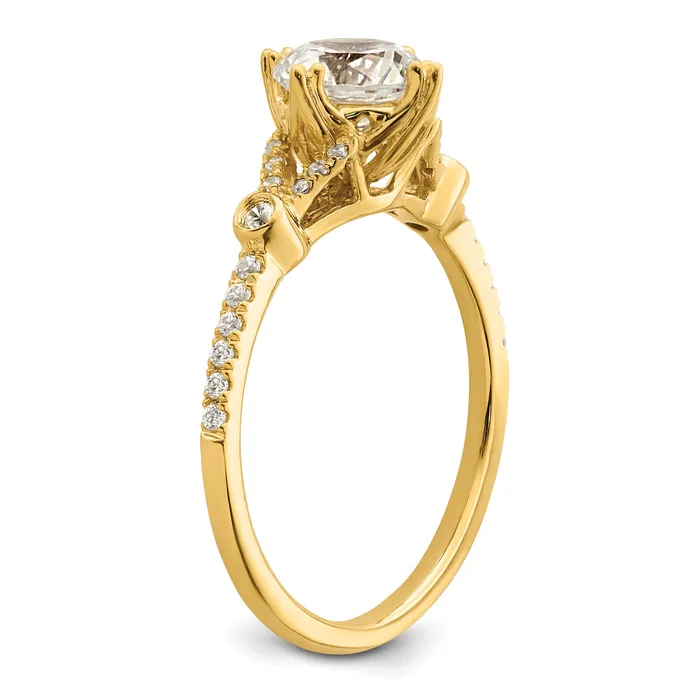 Rings Goldia 100ct CZ Solid Real 14k Polish 1ct Round Engagement Dia Ring