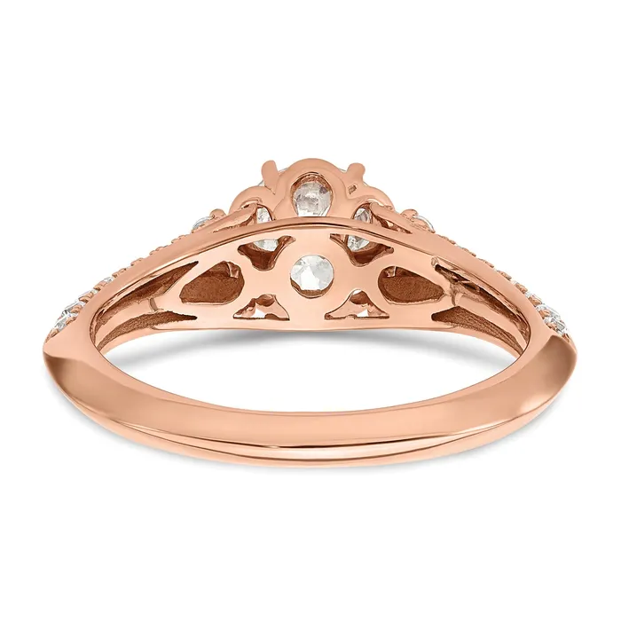 Rings Goldia 100ct CZ Solid Real 14k Rose Polish 1ct Round Engage Dia Ring