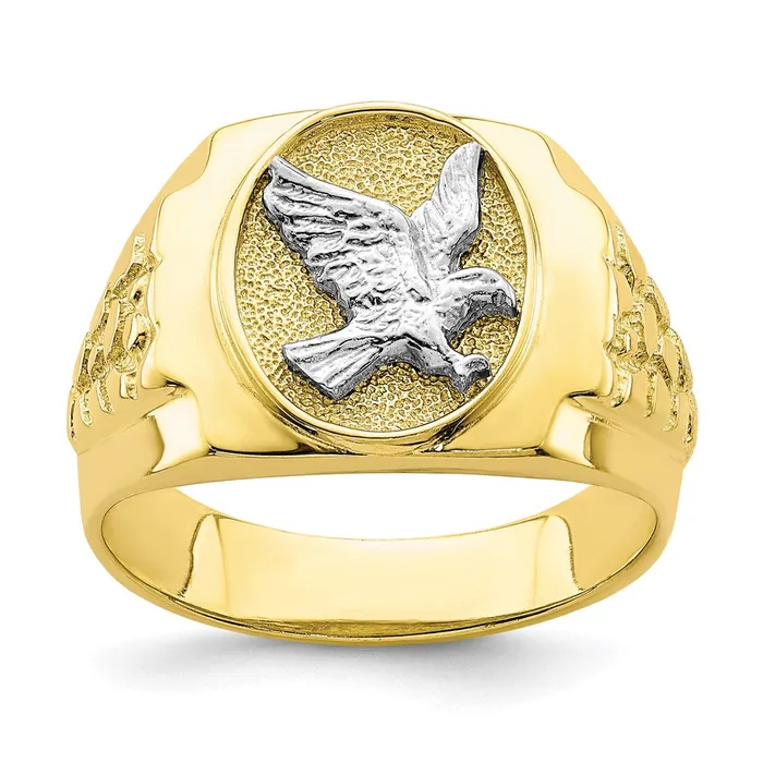Rings Goldia 10K TwoTone Gold Eagle Mens Ring