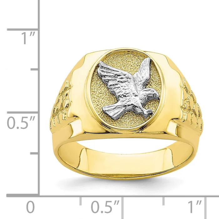 Rings Goldia 10K TwoTone Gold Eagle Mens Ring