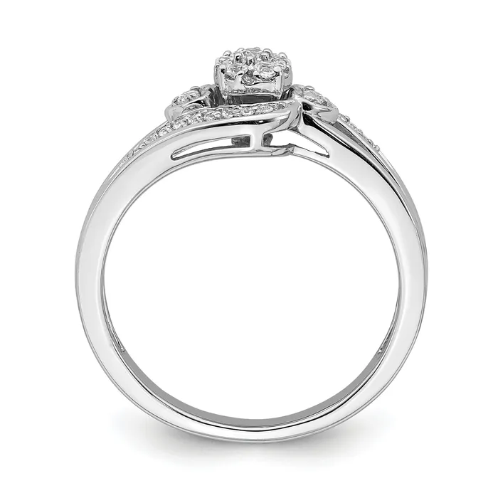 Rings Goldia 10k White Gold 15 Ct Lab Grown Diamond VSSI G Cluster Engagement Ring