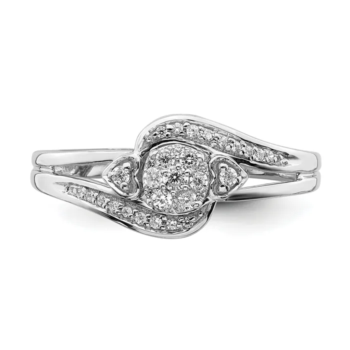 Rings Goldia 10k White Gold 15 Ct Lab Grown Diamond VSSI G Cluster Engagement Ring