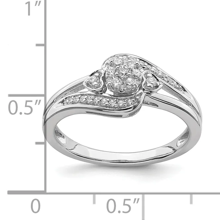 Rings Goldia 10k White Gold 15 Ct Lab Grown Diamond VSSI G Cluster Engagement Ring