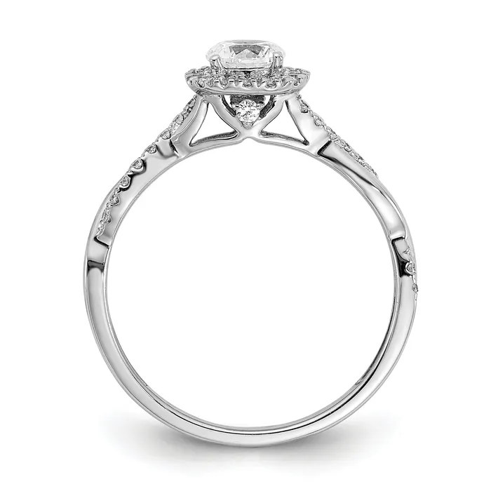 Rings Goldia 10k White Gold 58 Ct Lab Grown Diamond VSSI G Round Halo Engagement Ring