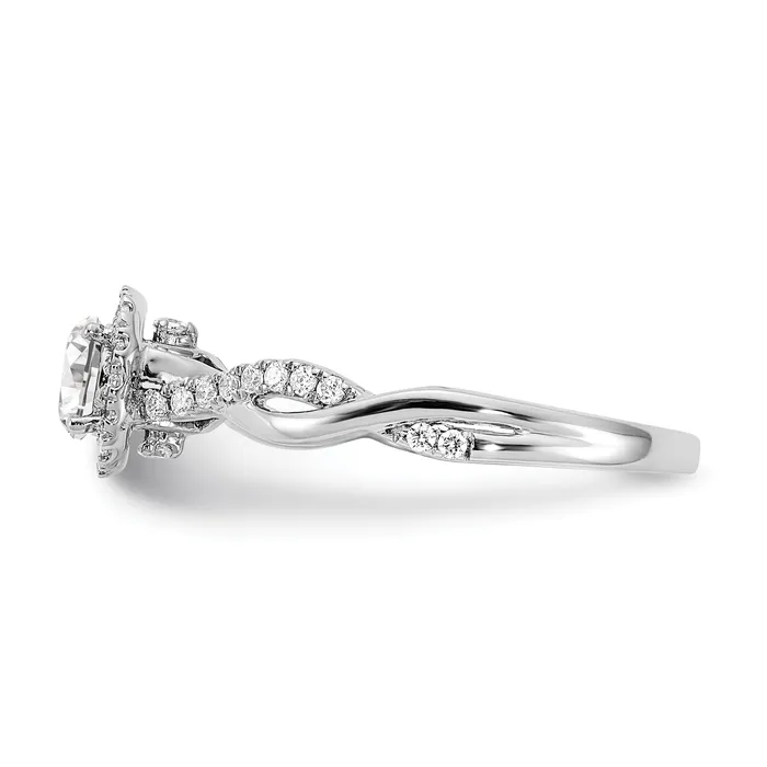 Rings Goldia 10k White Gold 58 Ct Lab Grown Diamond VSSI G Round Halo Engagement Ring
