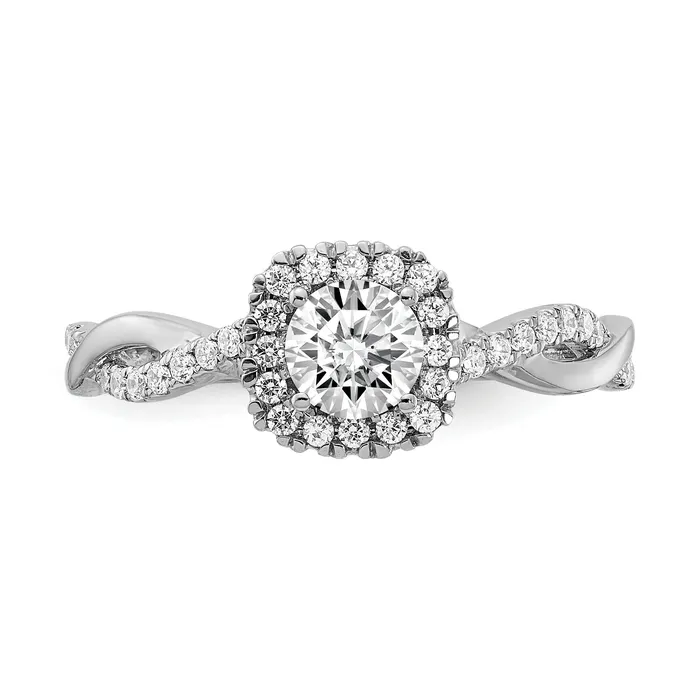 Rings Goldia 10k White Gold 58 Ct Lab Grown Diamond VSSI G Round Halo Engagement Ring