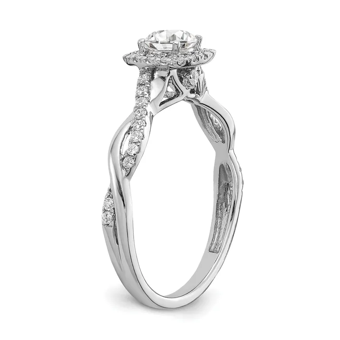 Rings Goldia 10k White Gold 58 Ct Lab Grown Diamond VSSI G Round Halo Engagement Ring