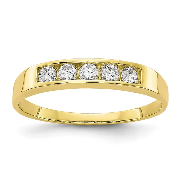 Rings Goldia 10K Yellow Gold CZ Polished Childs Ring