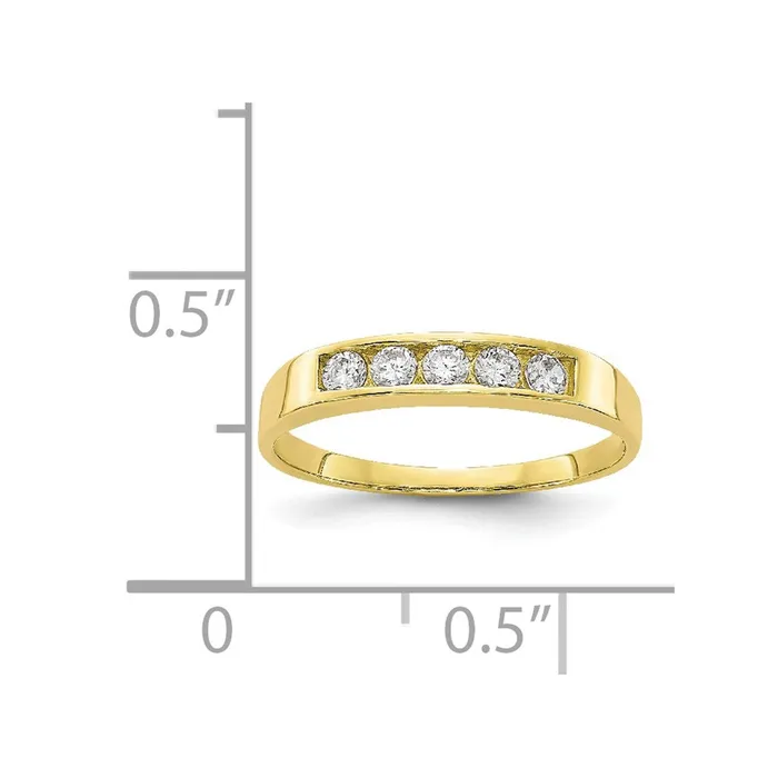 Rings Goldia 10K Yellow Gold CZ Polished Childs Ring