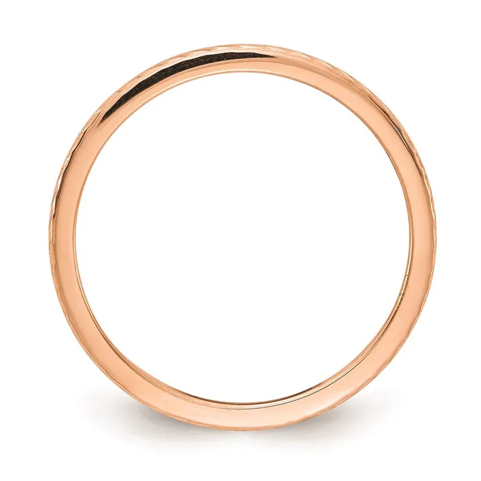 Rings Goldia 14K Rose Gold 12mm Twisted Wire Pattern Stackable Band